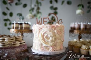 One Tier Wedding Cake Cake with We Do Cake Topper